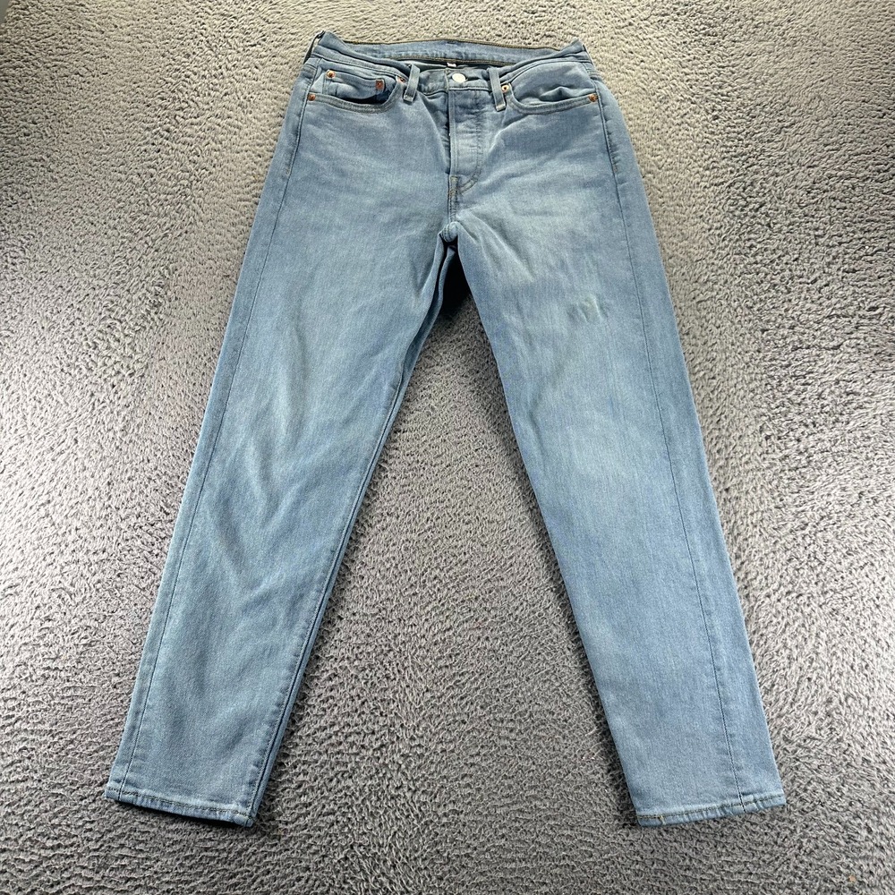Levi's Jeans Women‎ Size 28 Blue Cotton Denim Tapered Faded Stretch Travel 28x29
